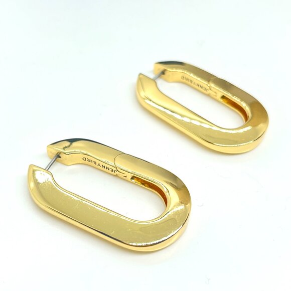 JENNY BIRD MEGA U-LINK EARRINGS Gold Modern Chunky Hoop Statement Sculptural - Picture 7 of 15